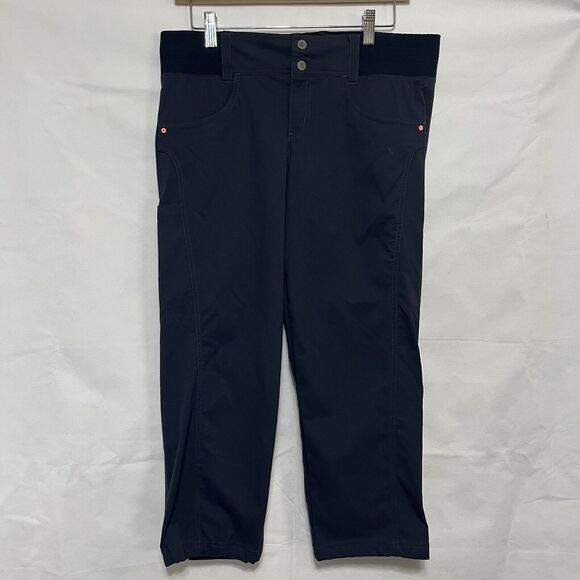 Title Nine Womens Navy Color Performance Stretch Crop Pants Size 10 - Picture 1 of 14
